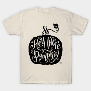 Funny Pumpkin Graphic Design Hey There Pumpkin Black T-Shirt